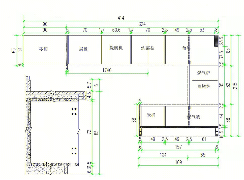 石材橱柜柜体结构图图片