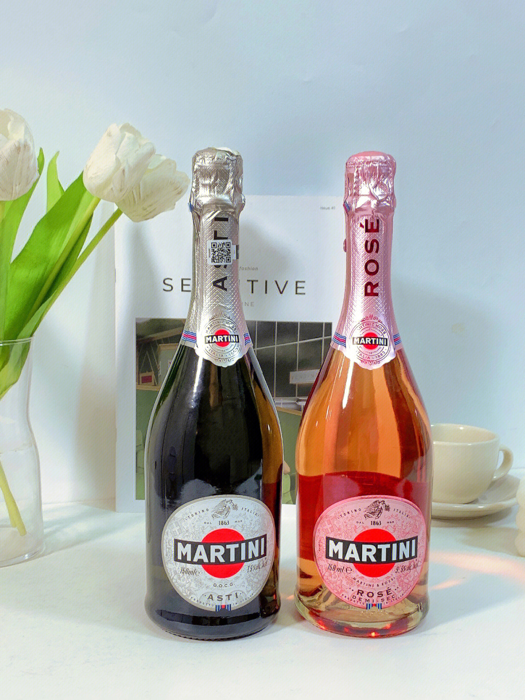 我们经常喝得就是意大利的马天尼asti和rosé起泡酒这两款酒精度数低