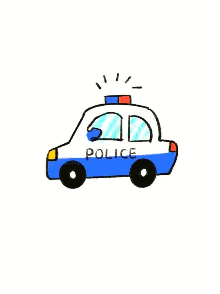 警察车图片卡通简笔画图片