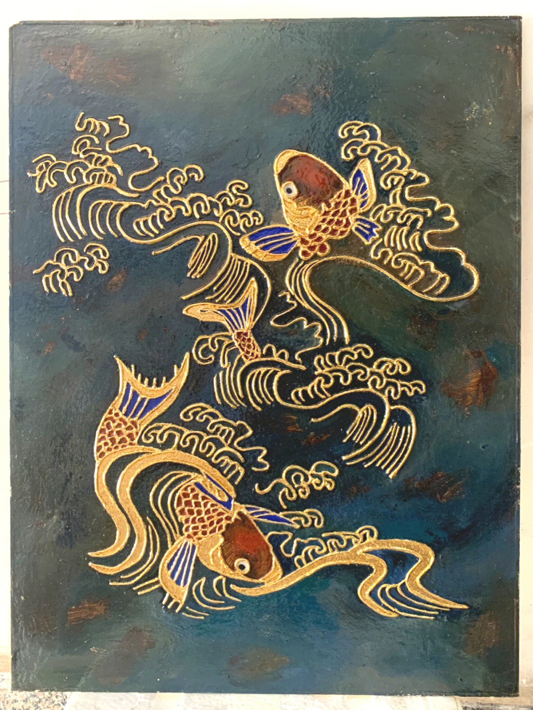 沥粉画 金粉图片