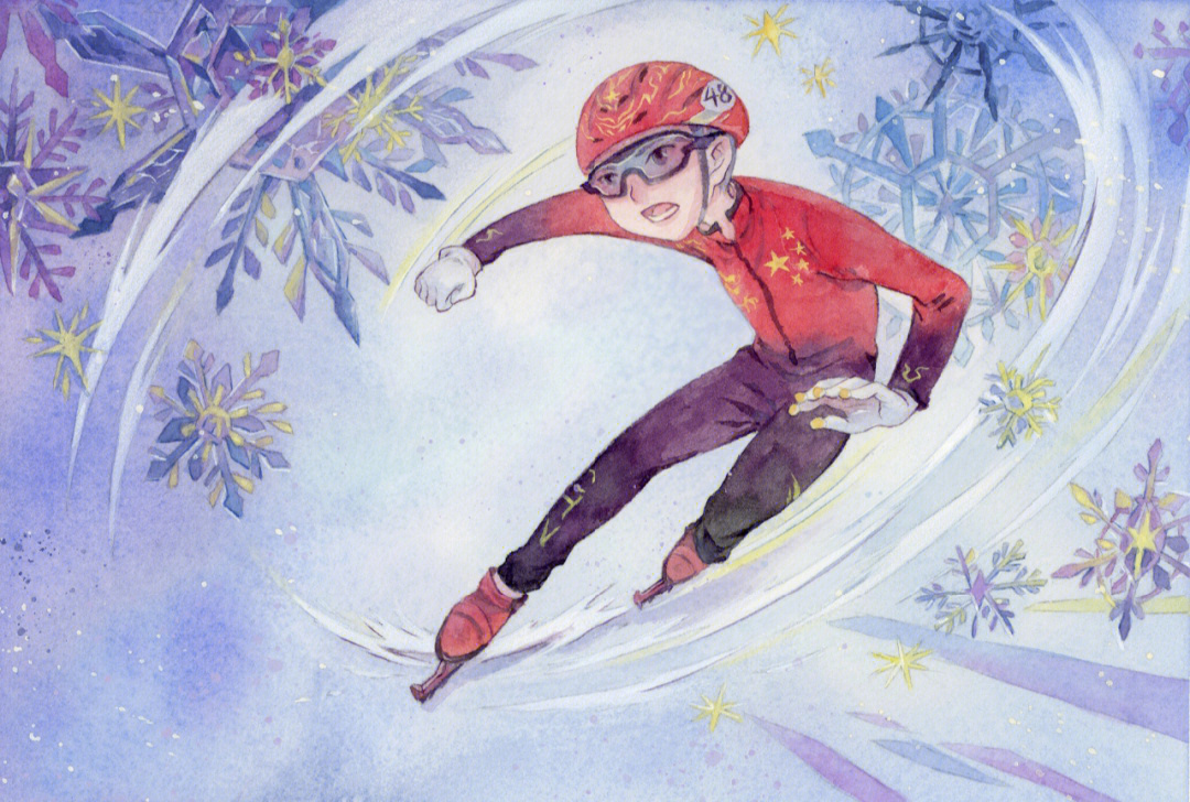 冬奥会滑冰动漫图片