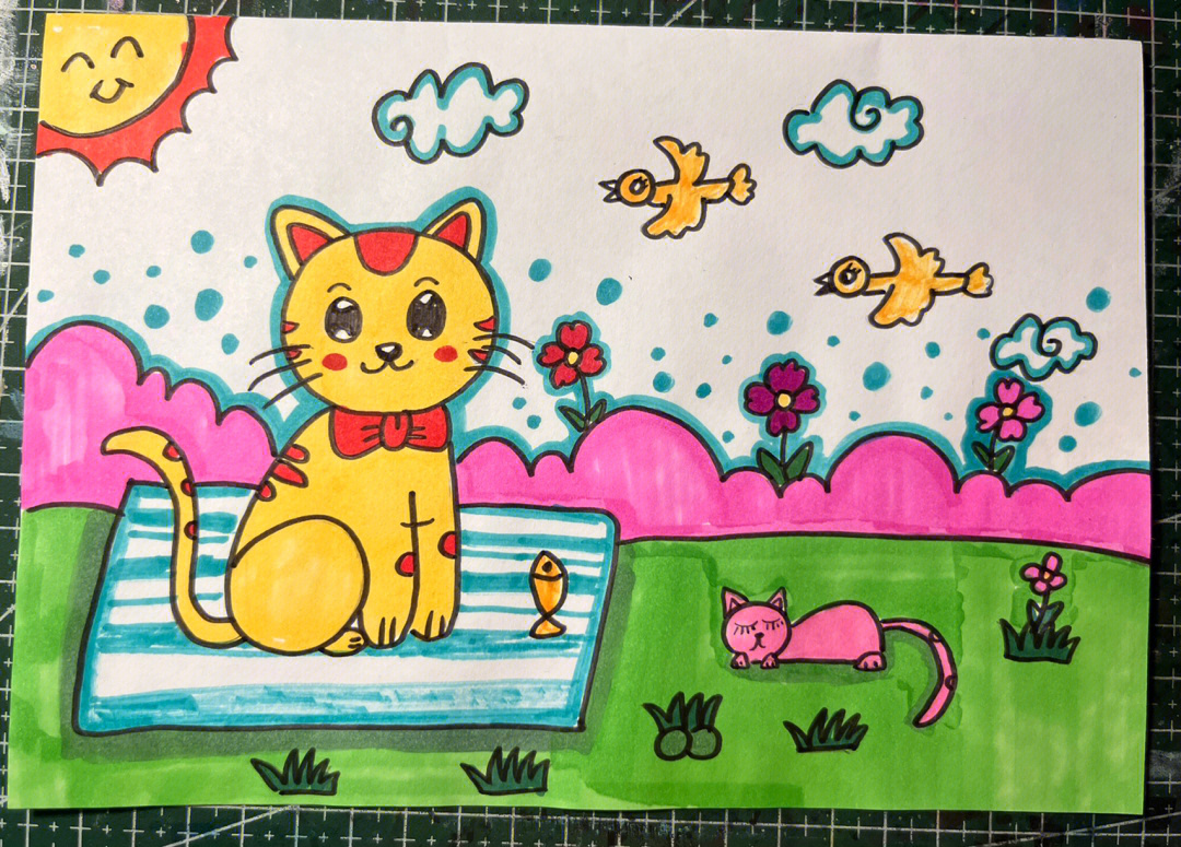 儿童画小猫咪大全可爱图片