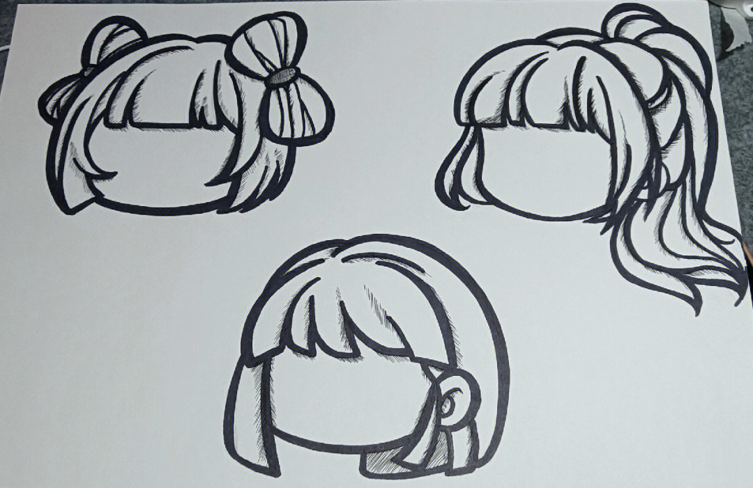 儿童画女孩头发的画法图片