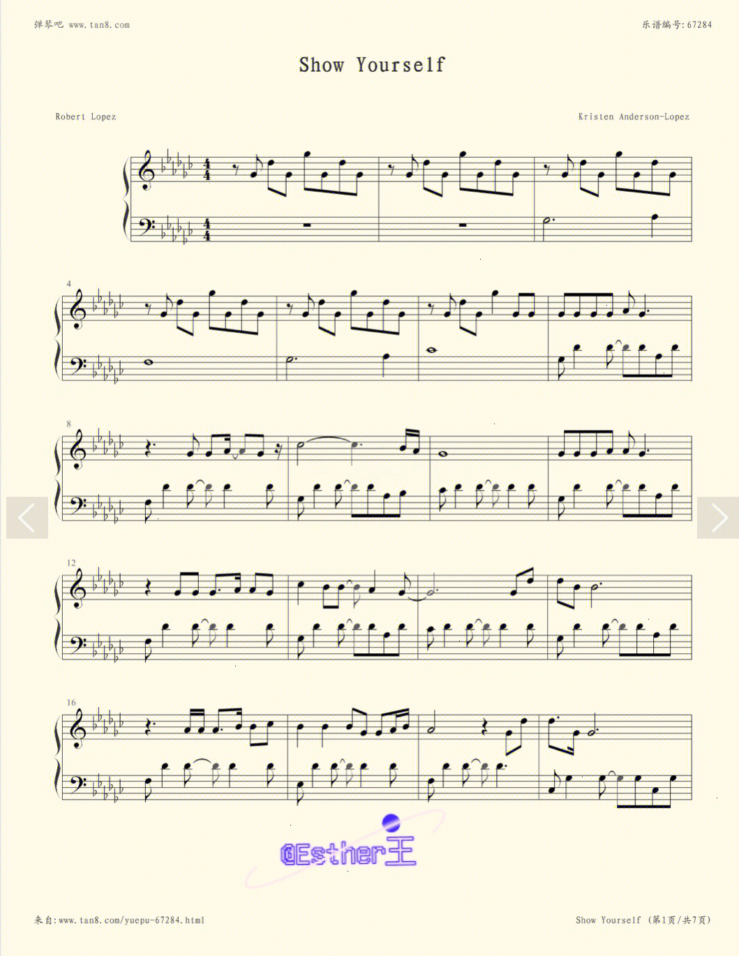 show yourself简谱数字图片