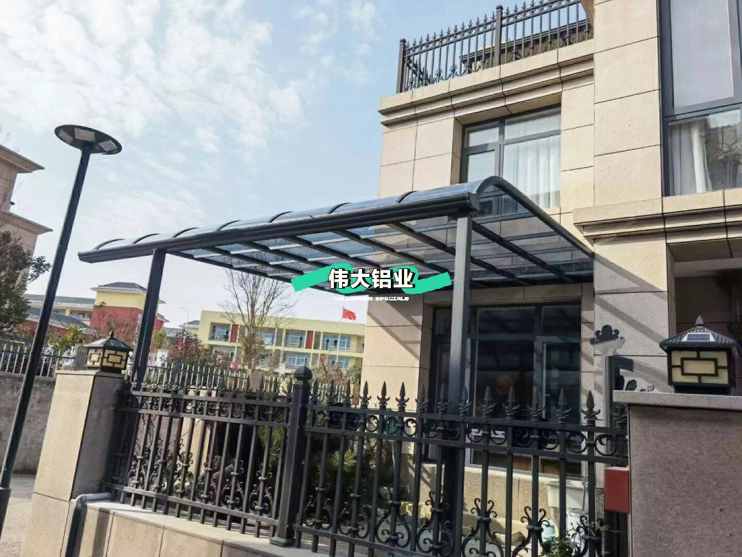 铝合金雨棚露台棚实拍施工图