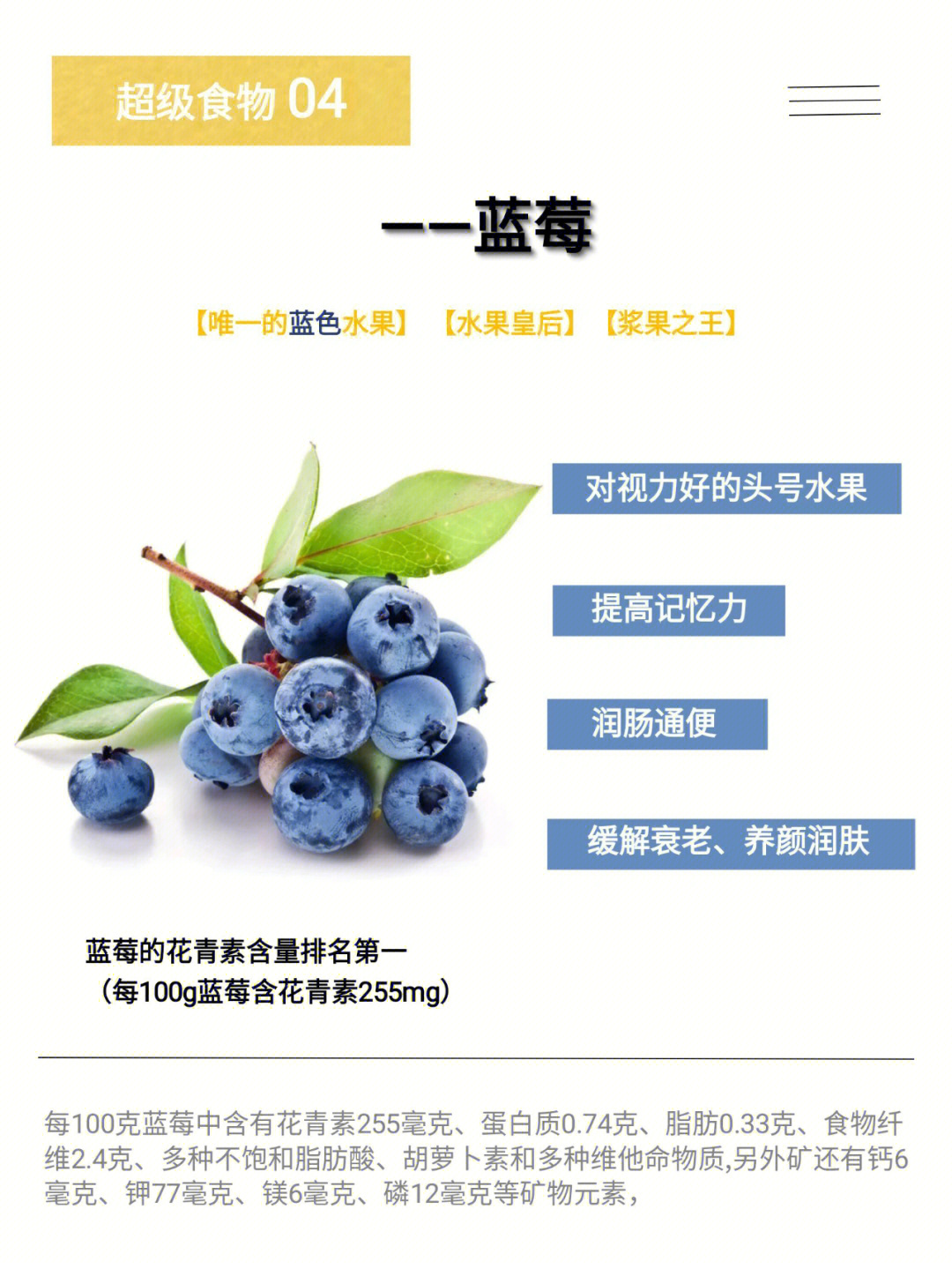 超级食材蓝莓孕产妇儿童必备水果