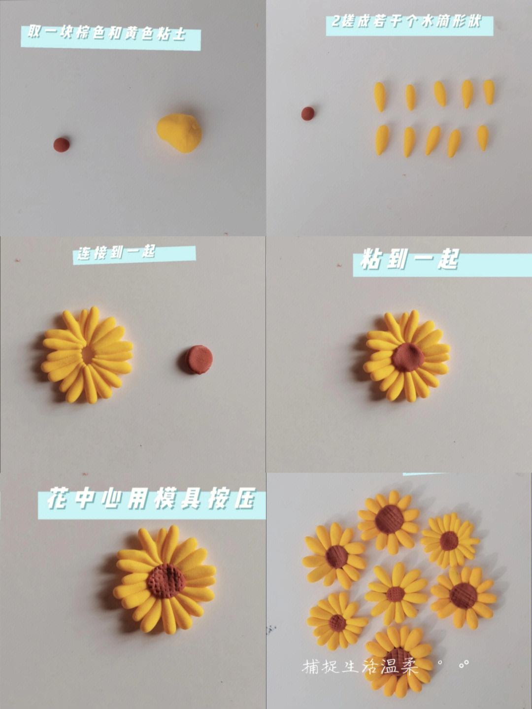 粘土花朵的制作方法图片