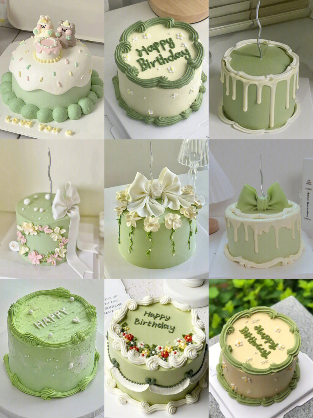 小清新绿色系蛋糕