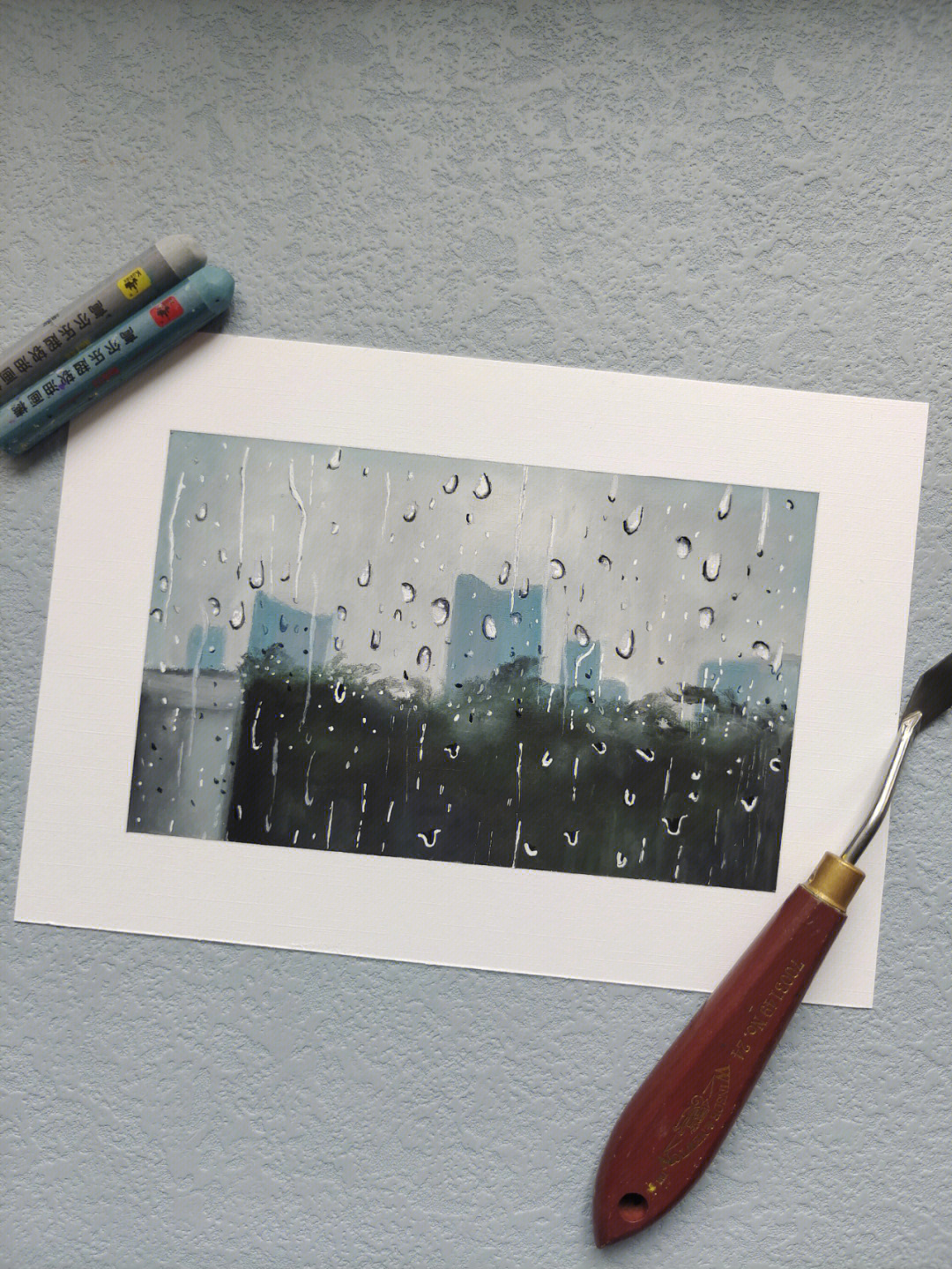 雨后景色的绘画图片图片