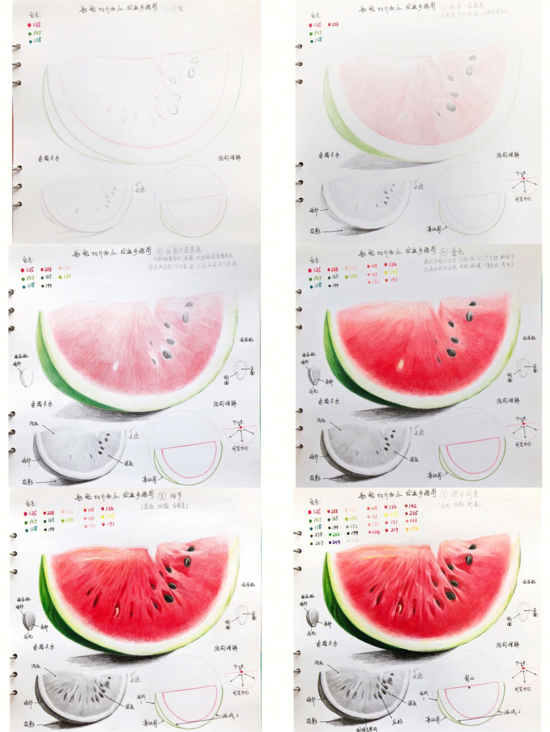 彩铅西瓜教程图片