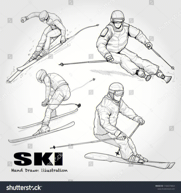 关于冬奥会的线描画图片