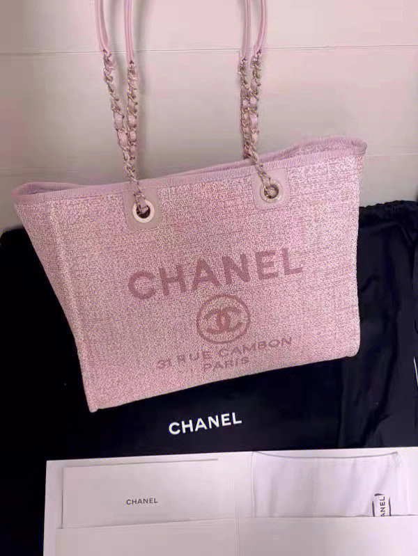 chanel香奈儿女包沙滩包托特包购物袋粉色
