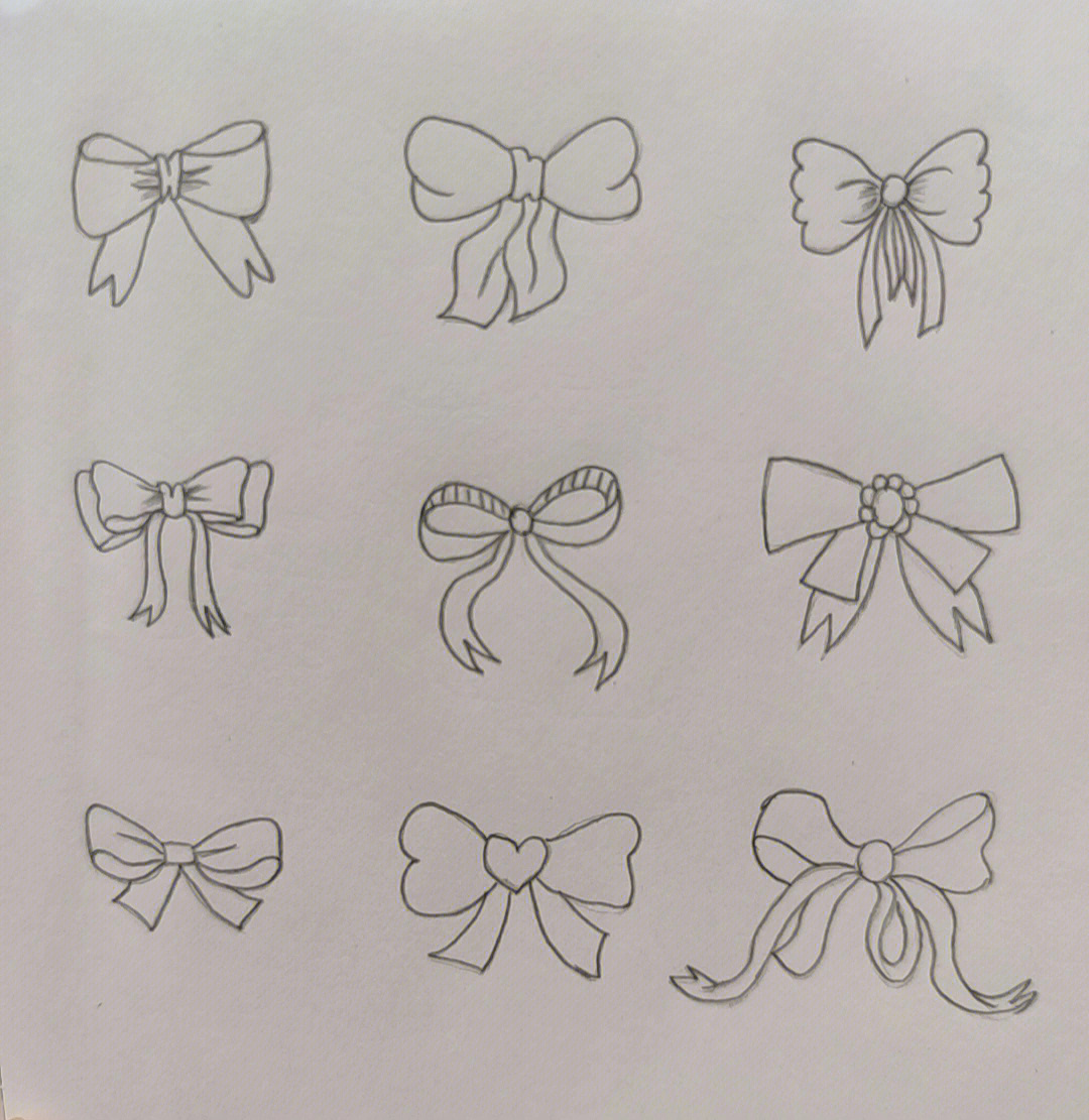 蝴蝶结的简笔画 简单图片