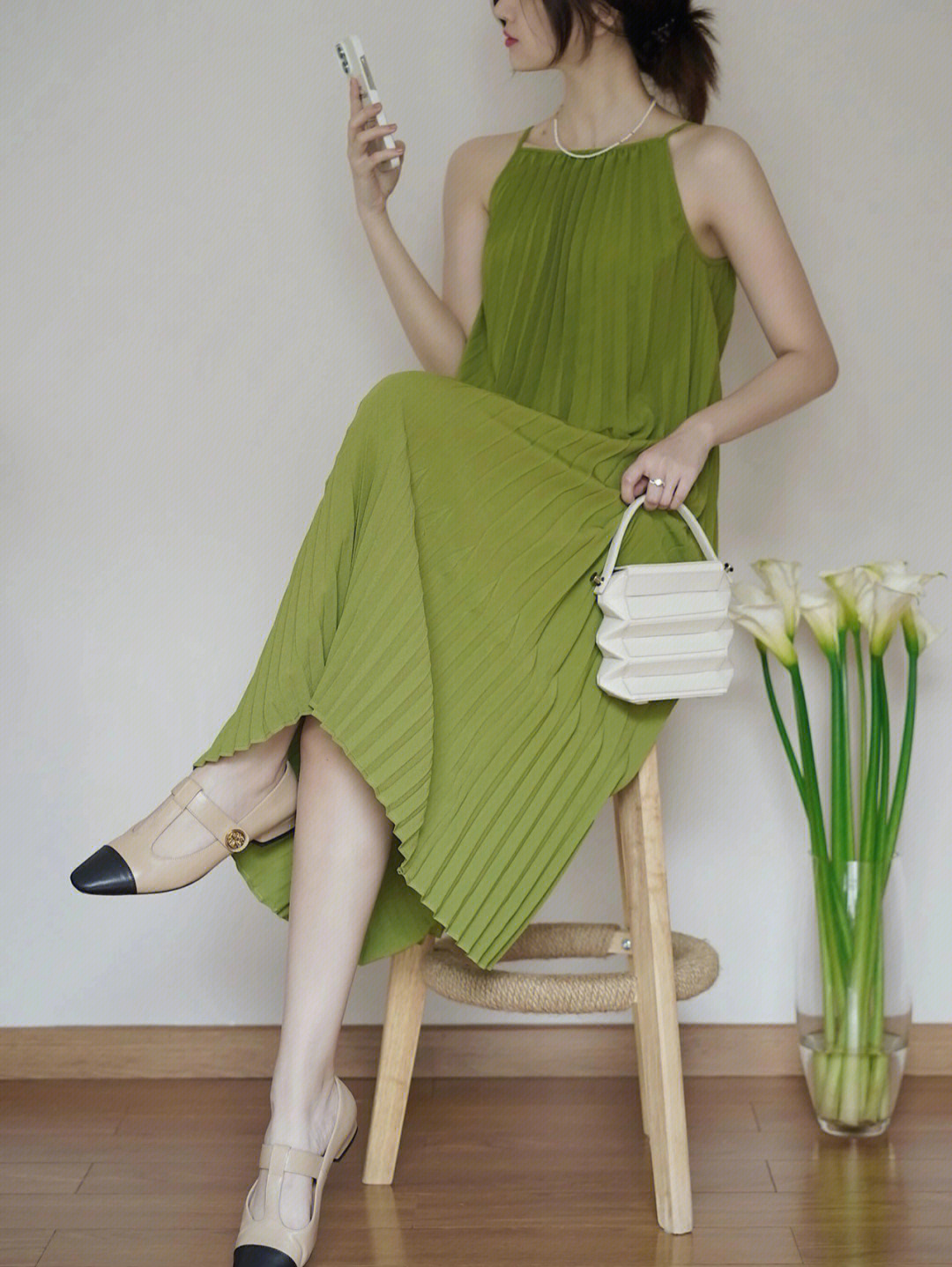 绿裙子配啥颜色鞋图片图片
