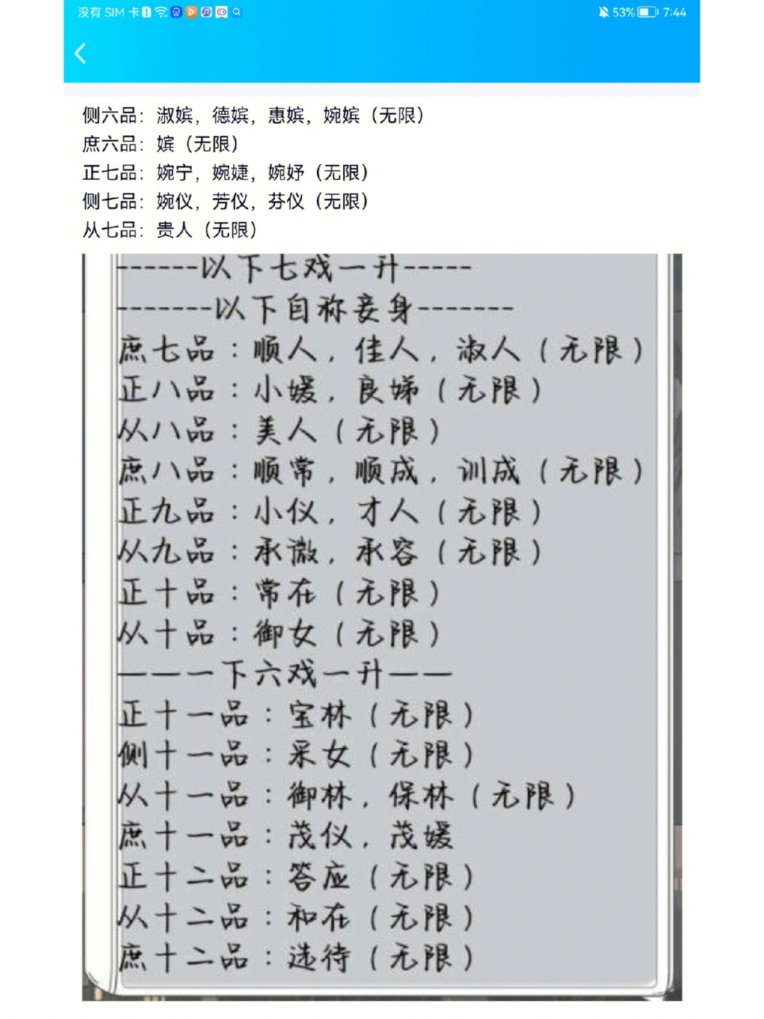 宫斗人设表图片