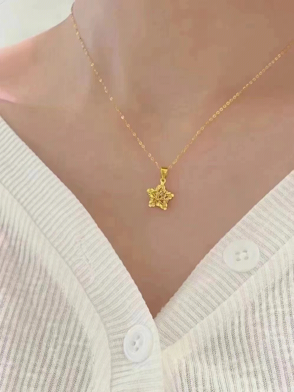 一款颜值超高的黄金项链—曼卡龙星光璀璨项链