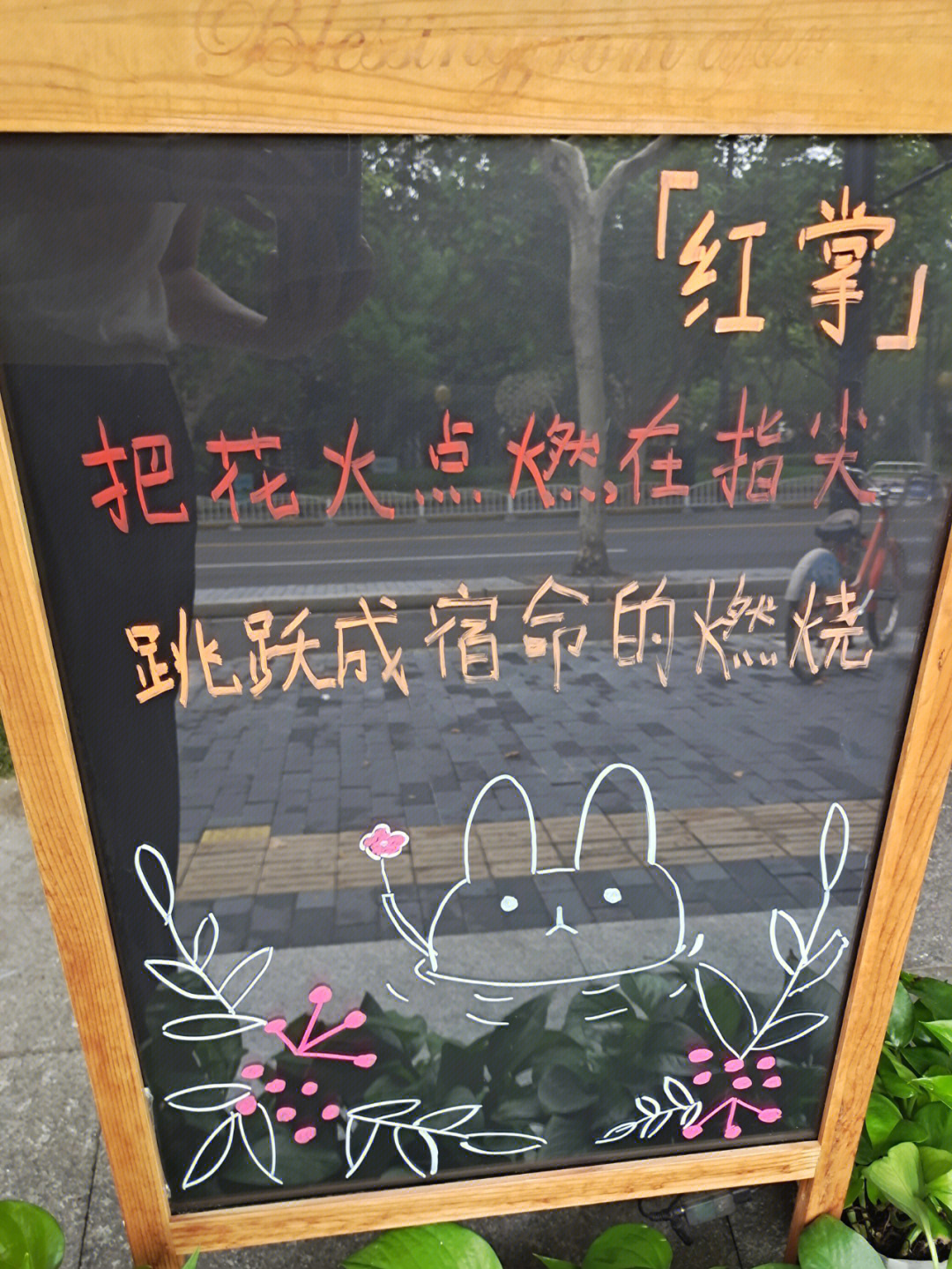 花店门口黑板手绘图图片