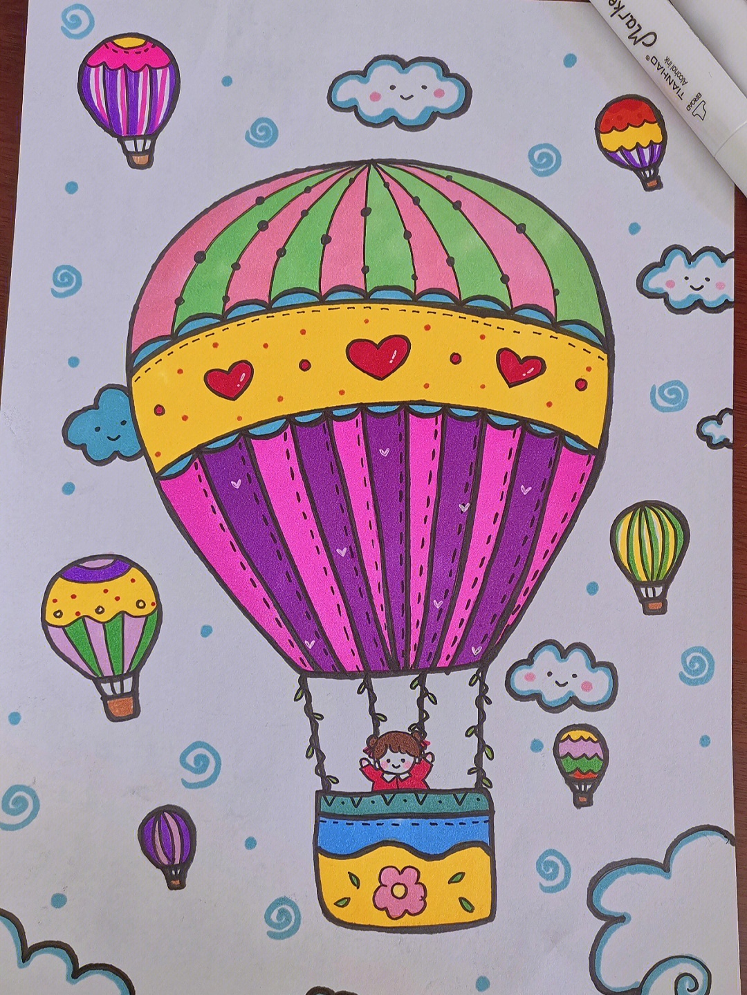 儿童画热气球教案图片