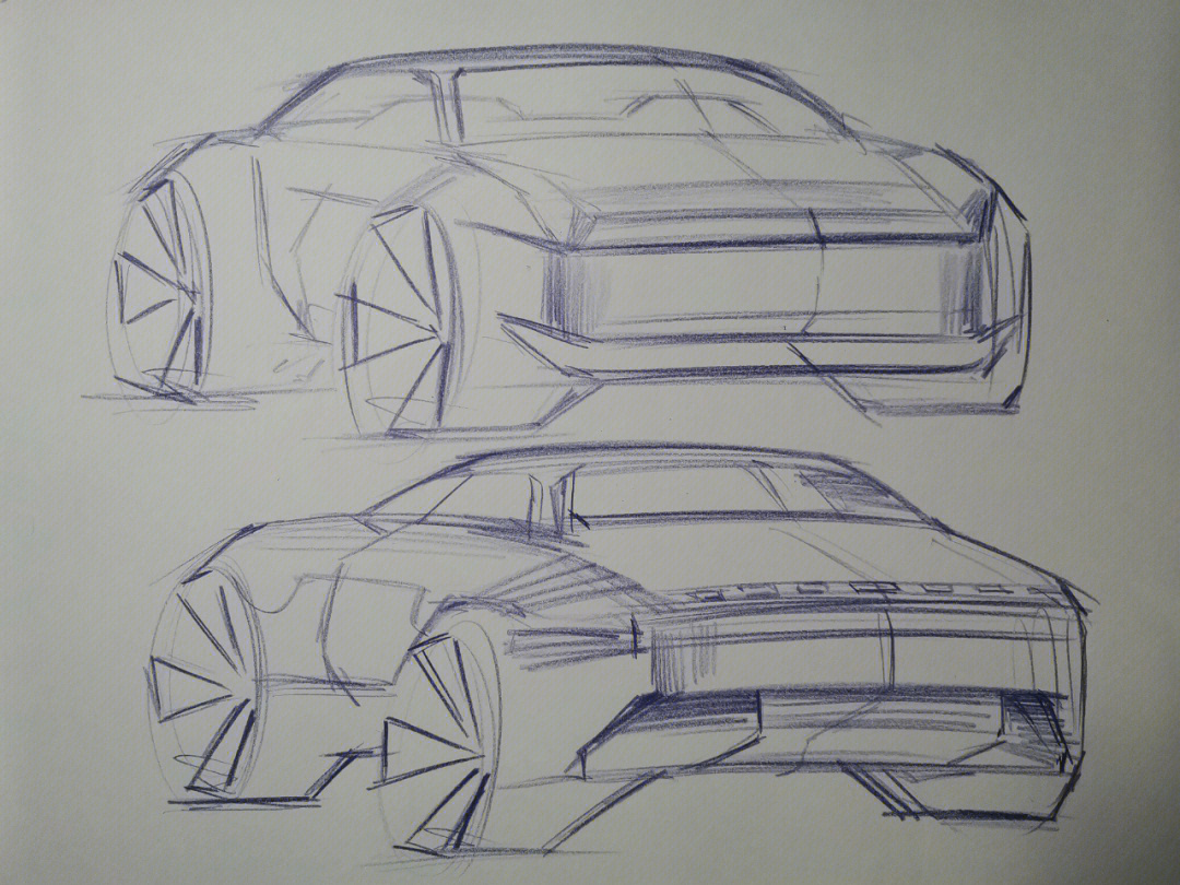 未来汽车素描画图片