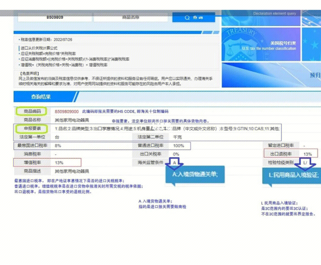 [清单r]通关网→申报要素查询→商品编码→查询结果[一r]申报要素[二r