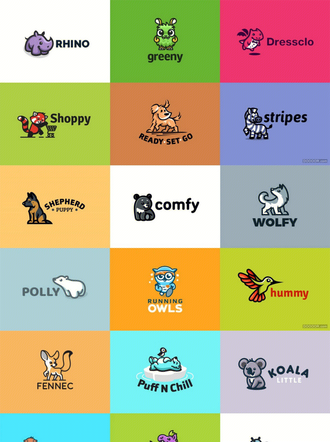 logo设计一组卡通动物标志分享创意高端