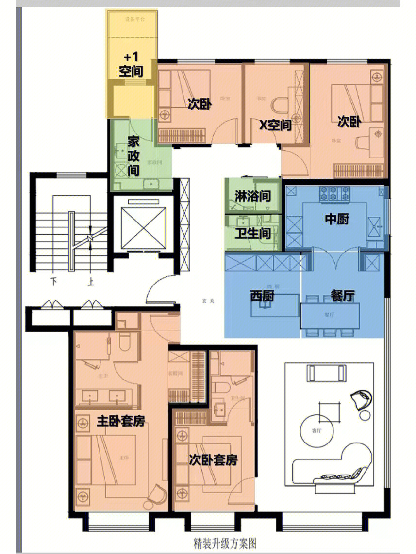 两梯两户120平米户型图图片