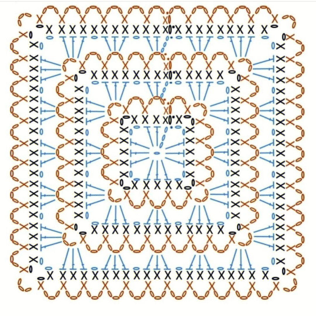 钩针方形单元花样图解图片