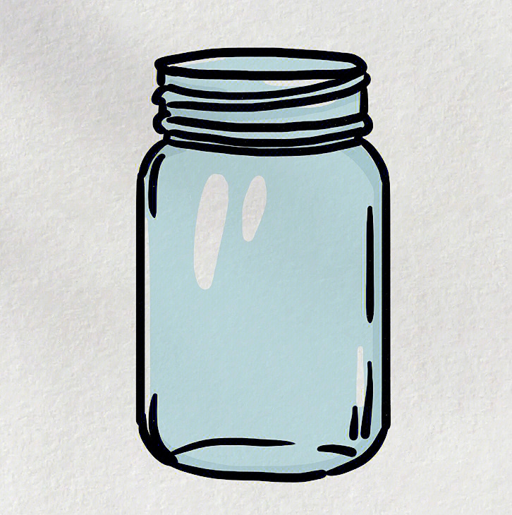 玻璃罐子 简笔画图片