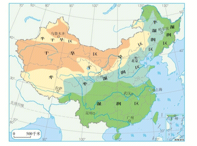中国气候分布图详细图片