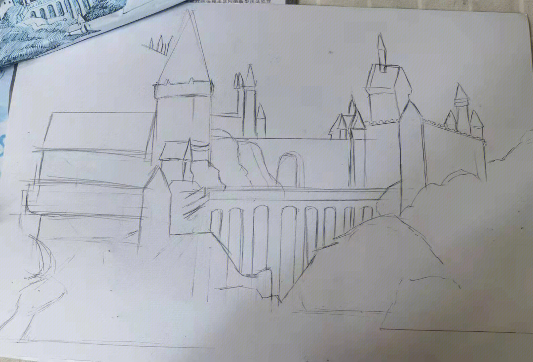 霍格沃茨城堡手绘壁纸图片