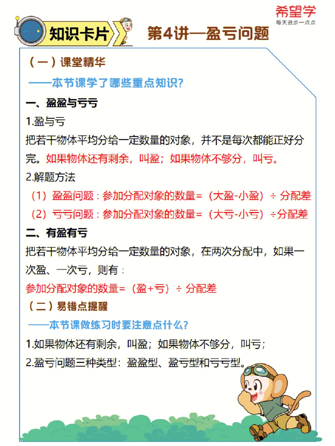 盈亏问题公式数学图片