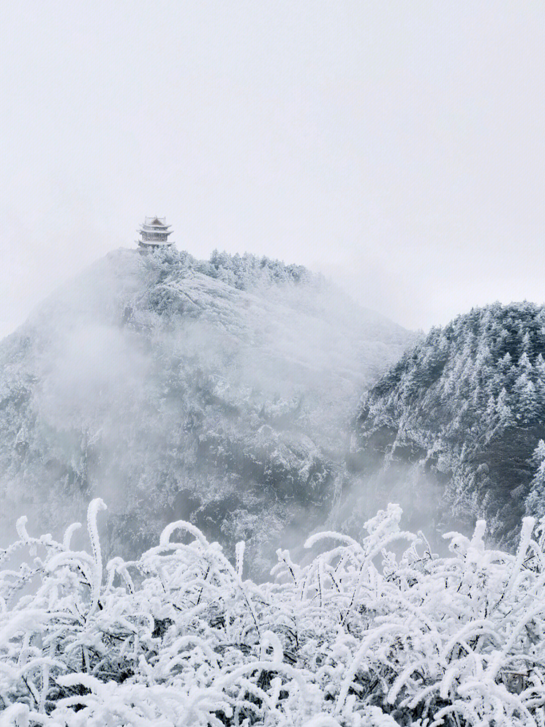 四川峨眉山雪景图片