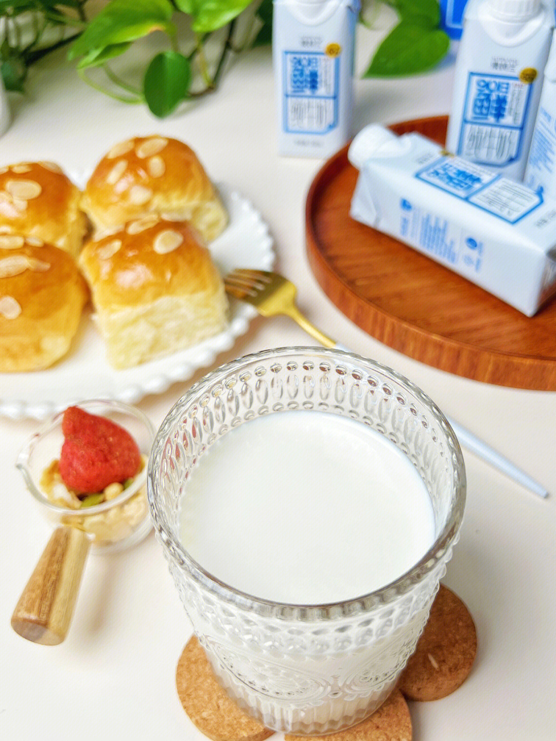 日常早餐分享丨牛奶加餐包