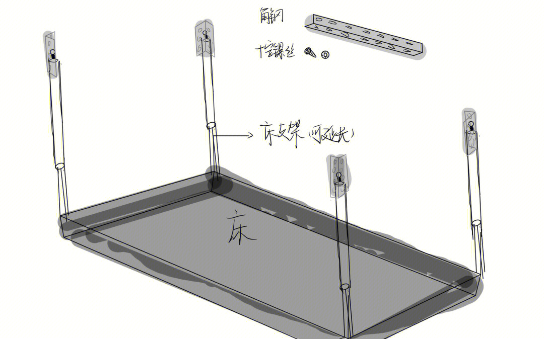 按照女朋友制作的窗帘结构图搭建一个小窝,既舒适又不占地方