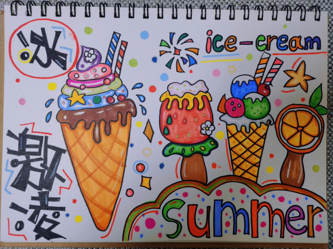 冰淇淋的联想创意画图片