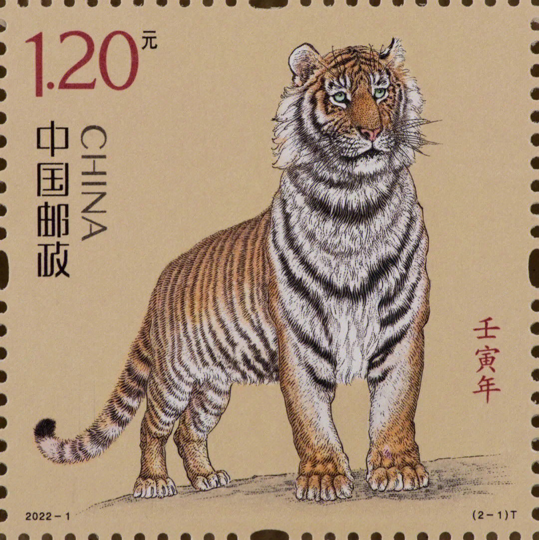中国邮政定于2022年1月5日发行《壬寅年》特种邮票一套2枚,邮票图案
