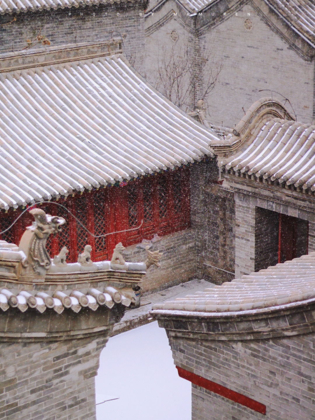 张家口大境门雪景图片