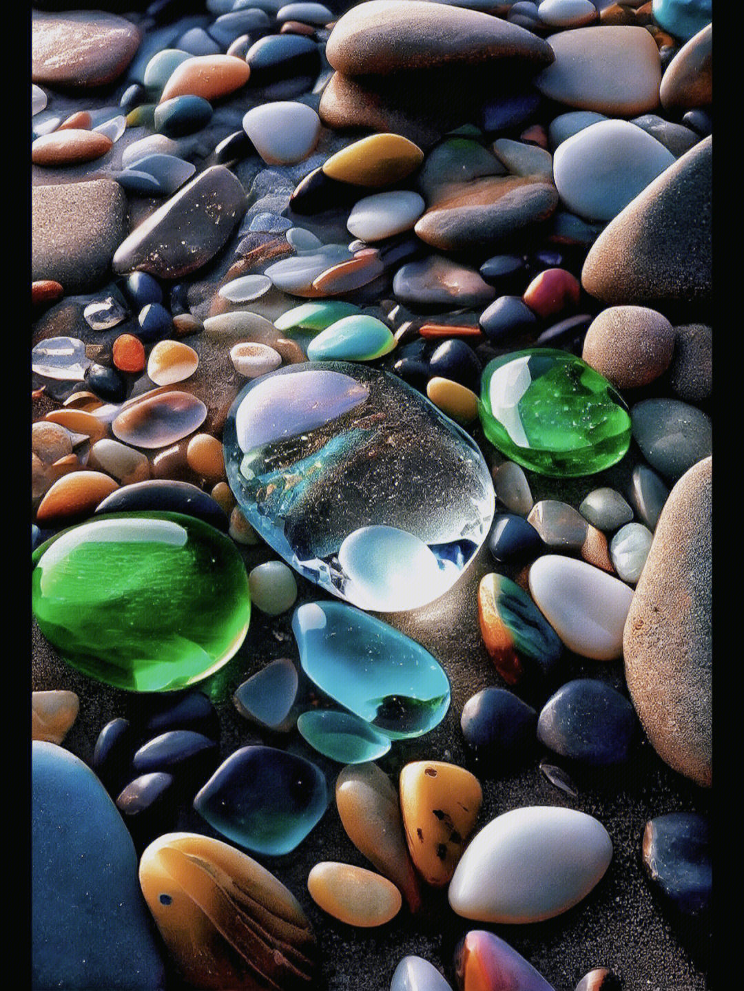 喜欢海边会发光的彩色石头吗