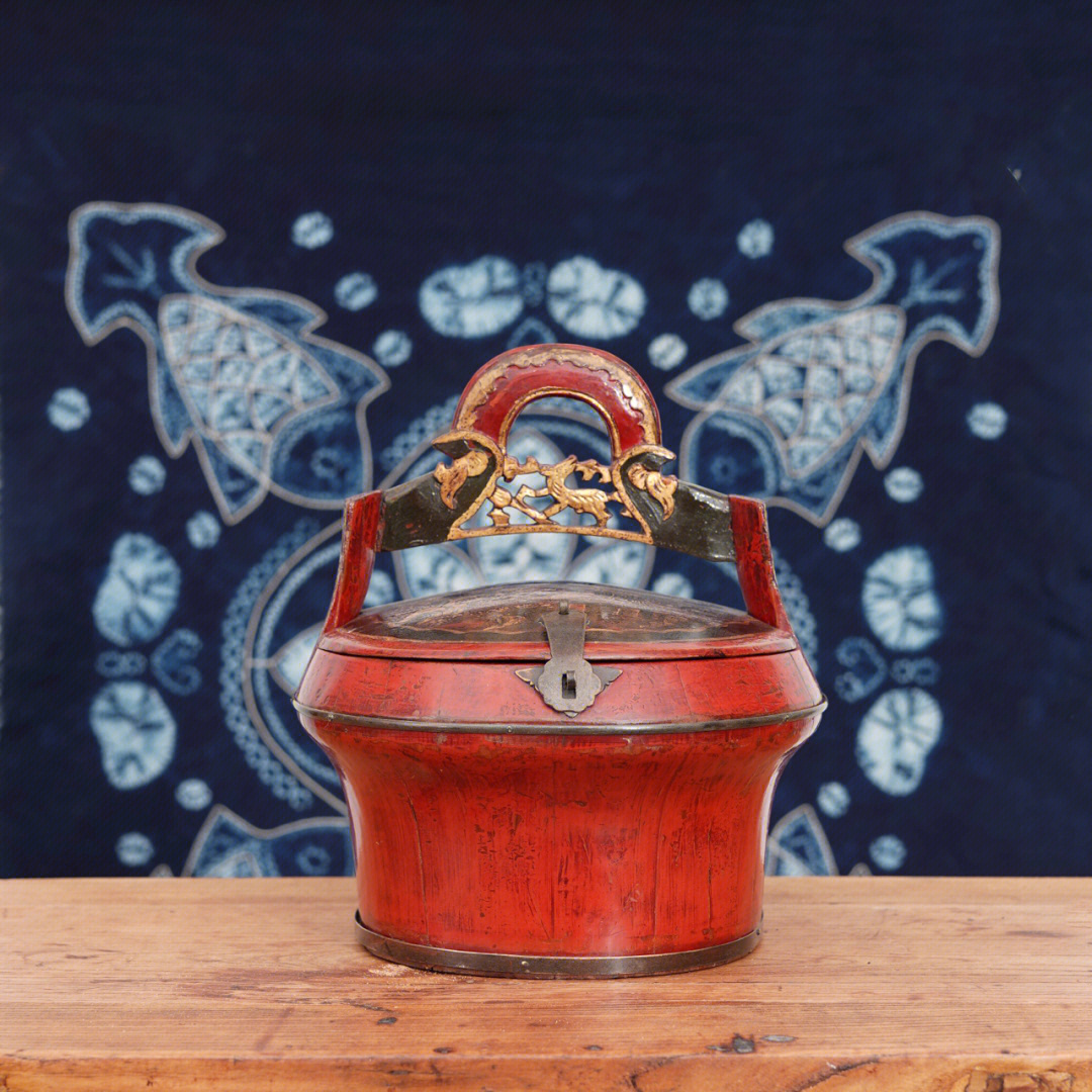 民国时期十里红妆老木桶嫁妆桶老物件收藏品