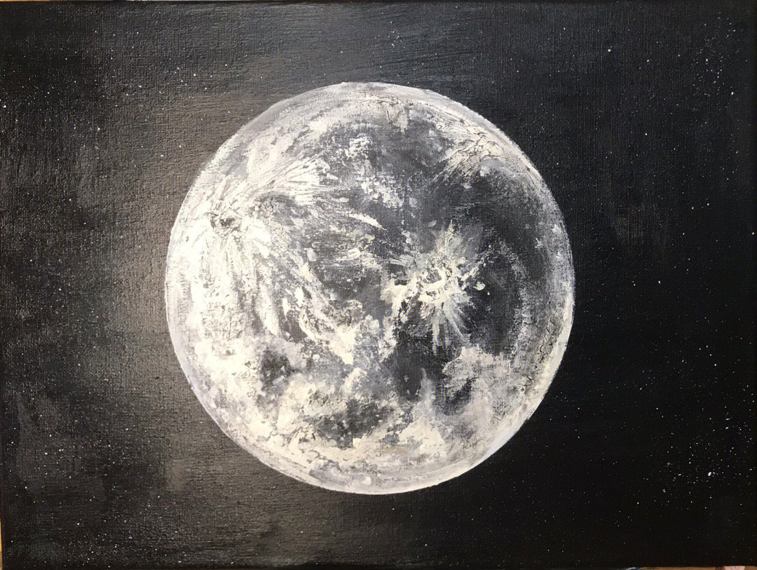 月球画法图片