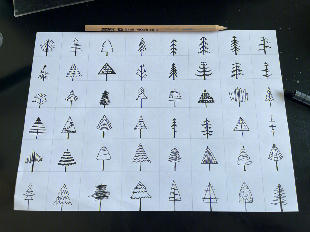 树纹线描画图片