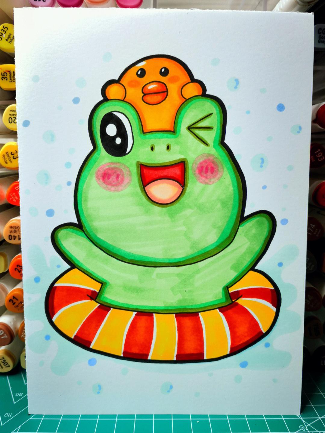 小青蛙儿童马克笔简笔画