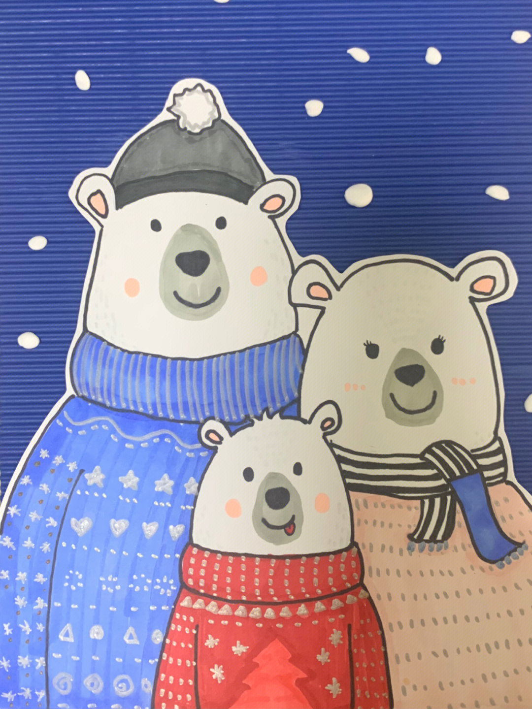 北极熊简笔画彩色图片