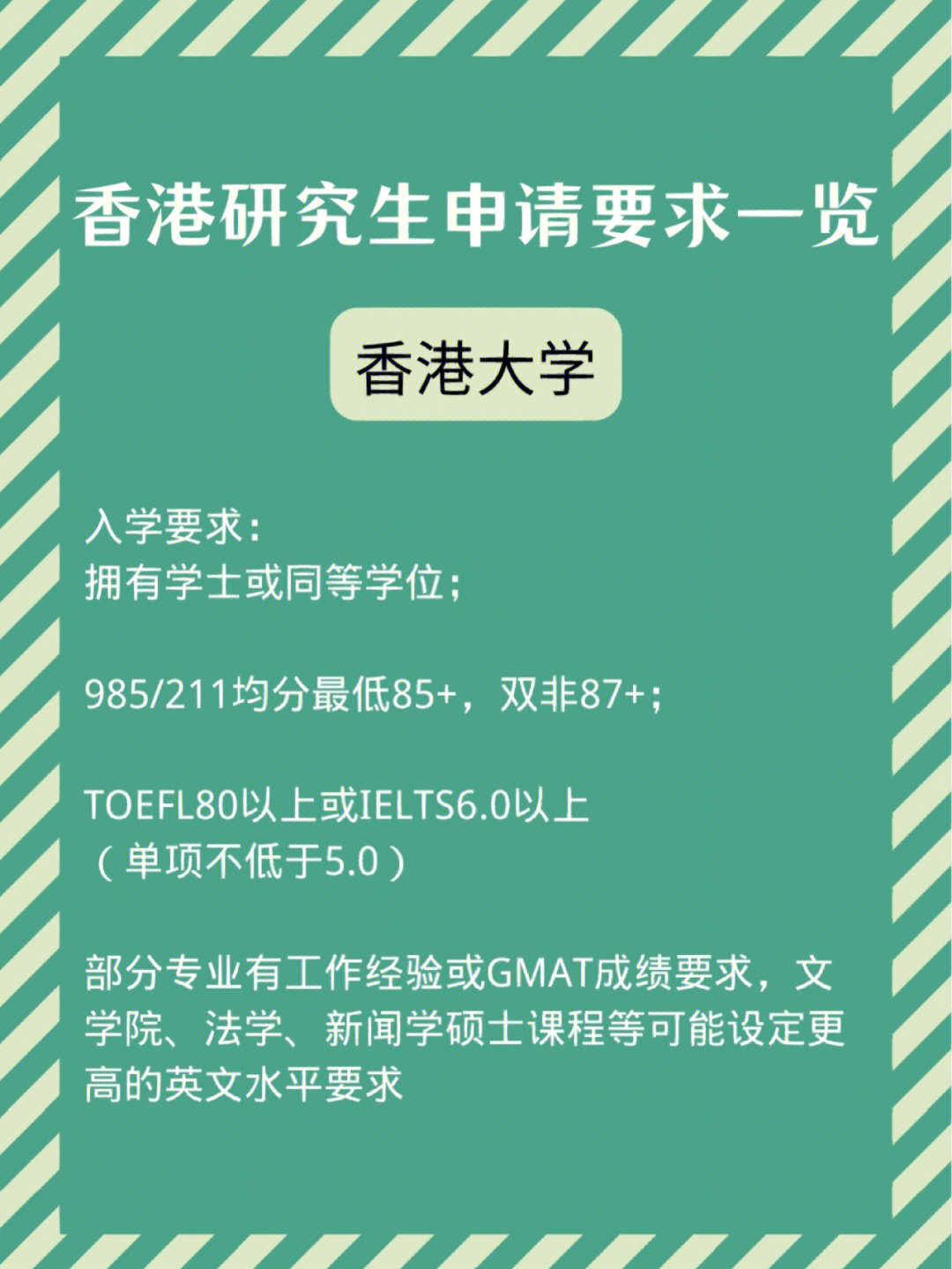 香港研究生申请要求汇总❗