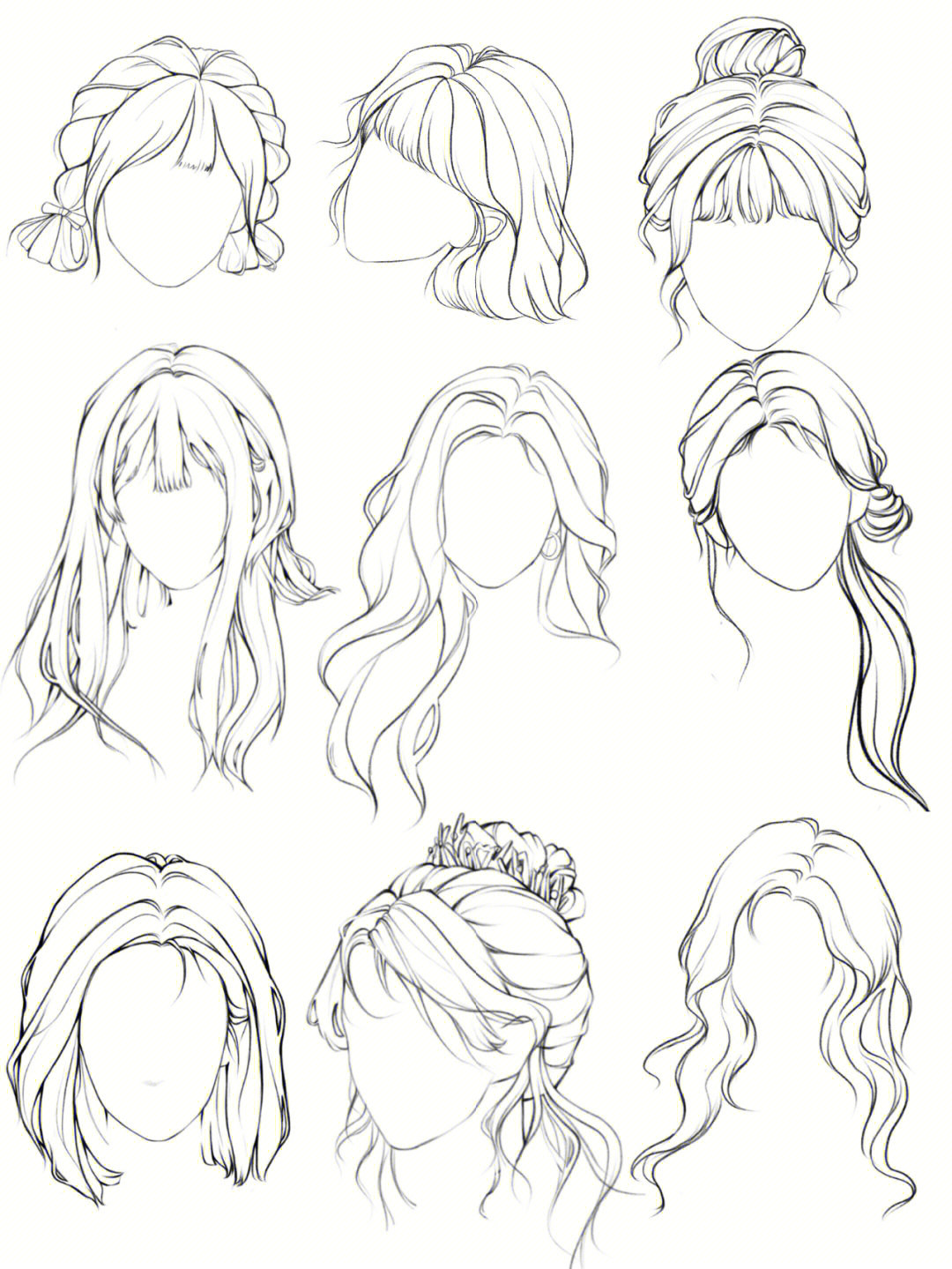 画头发的步骤(长发)图片