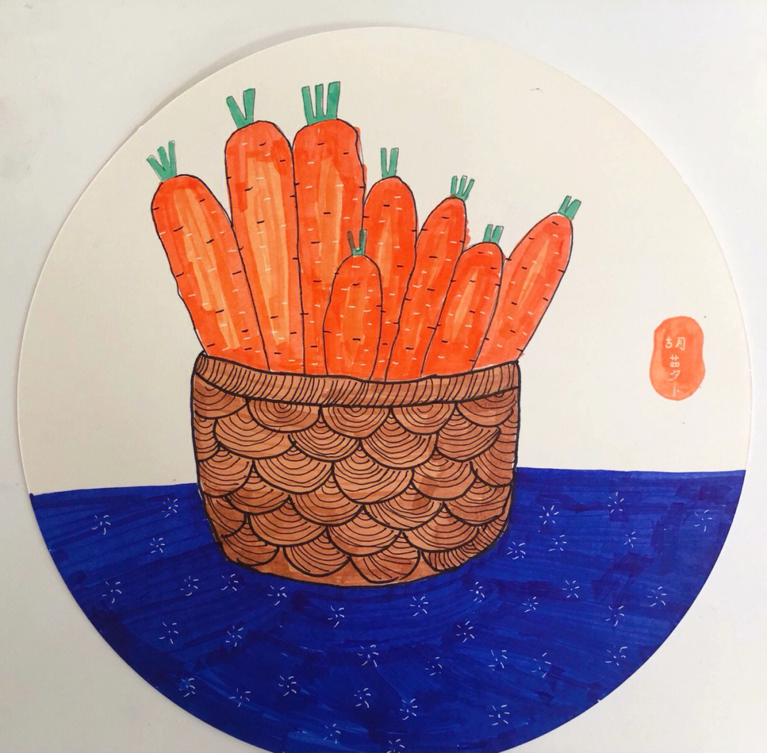 一二年级孩子们画的胡萝卜