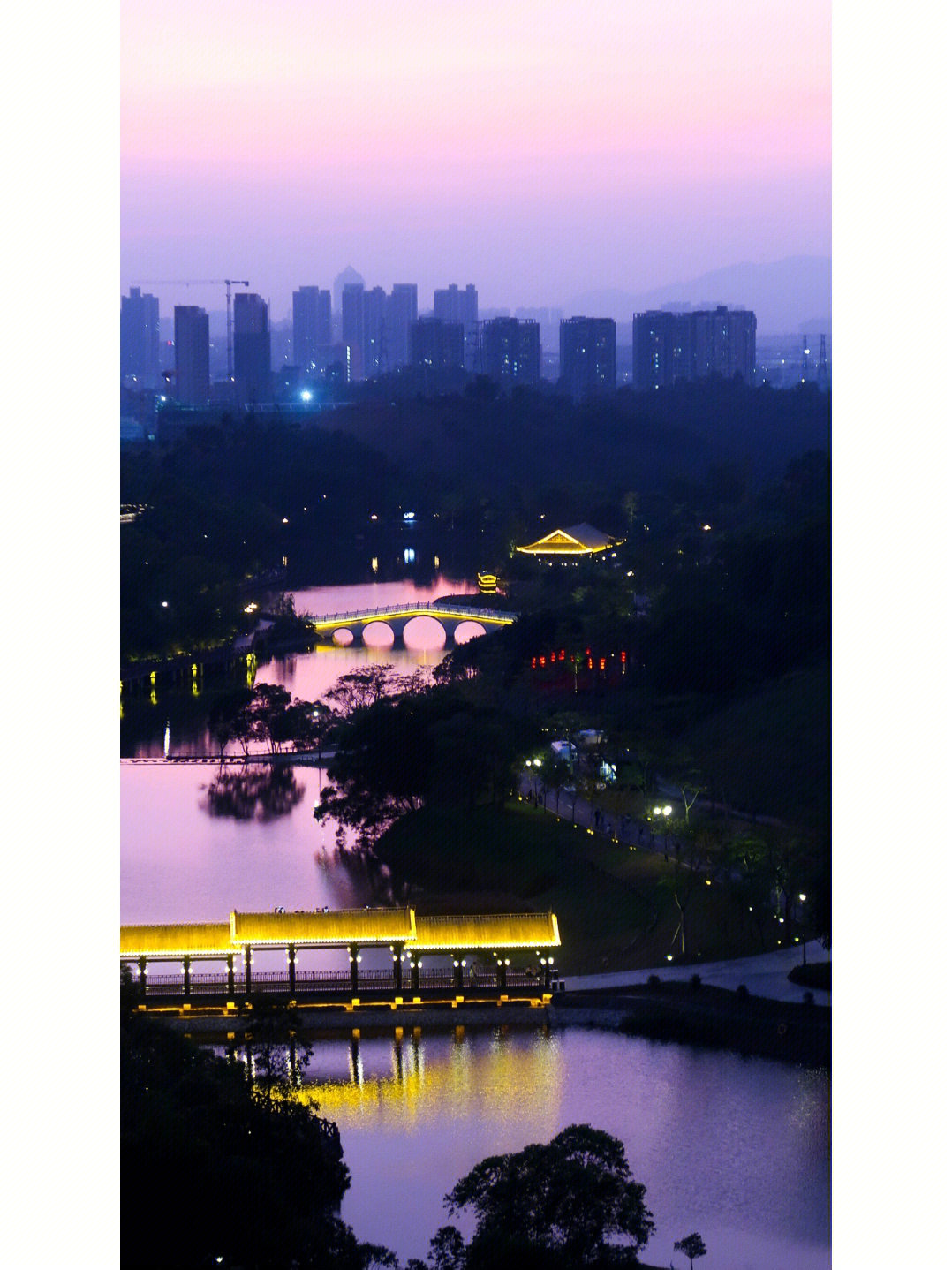 珠海绝美看日落点香山湖公园看日落