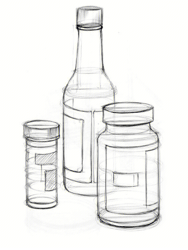 瓶子素描 结构图图片