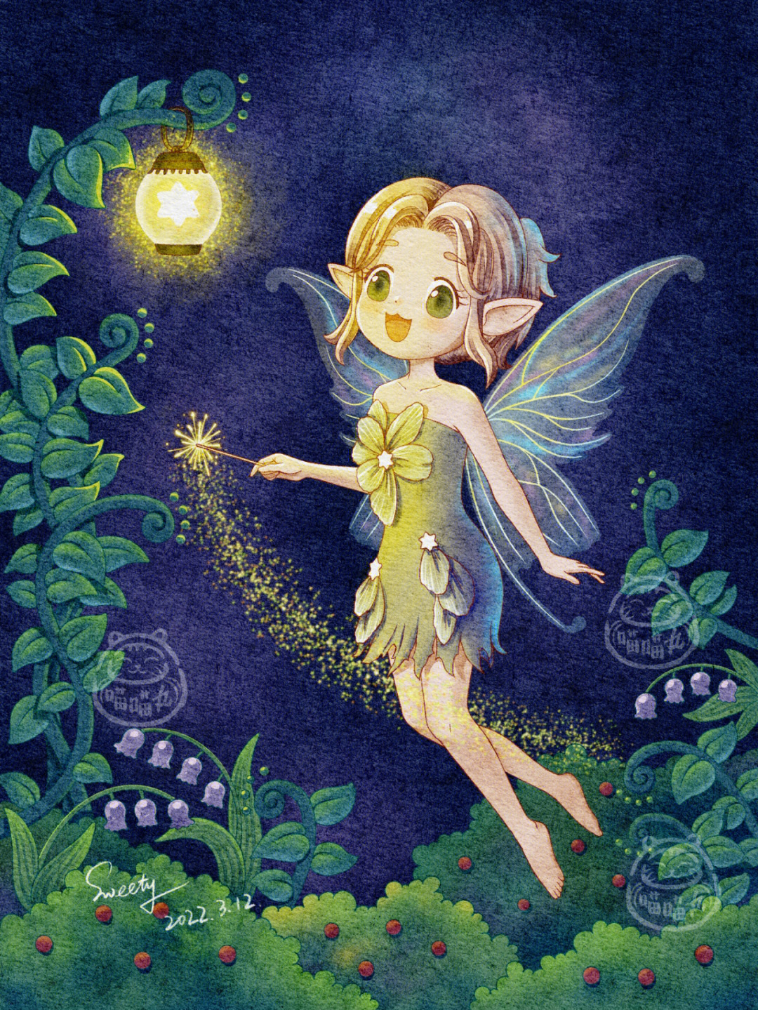 原创插画 angelababy版暗夜小精灵