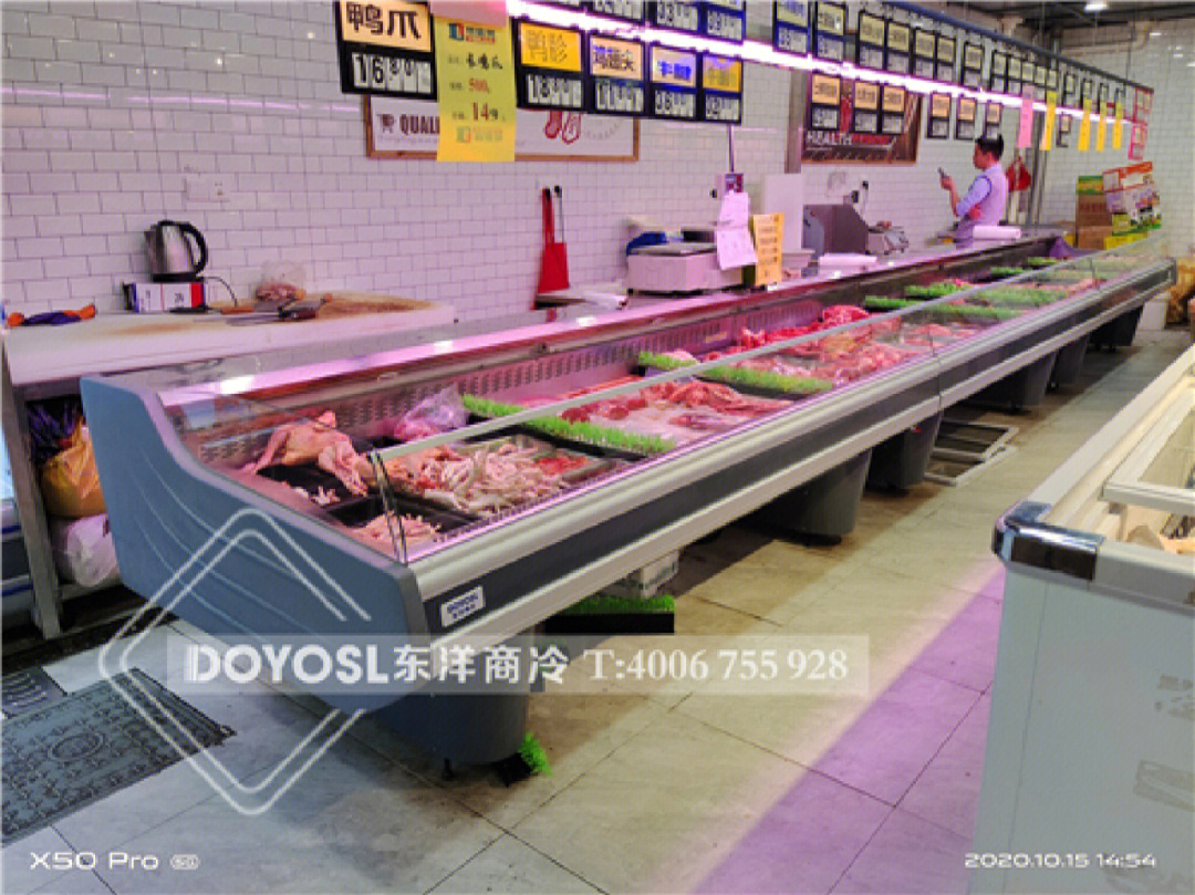 生鲜店猪肉柜定制各种超市鲜肉保鲜柜